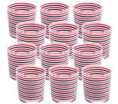Set de vasos de cristal 345ml con diseño de rayas azules, rojas y blancas - El Ganso