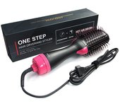 Cepillo secador de pelo, secador de pelo y moldeador voluminizador, cepillo de aire caliente para alisar, rizar, secar, salón, herramientas de peinado de un solo paso, color rosa