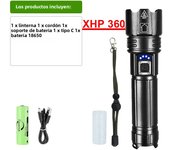 Super XHP360 Powerful Led Flashlight XHP120 High Power Torch Light Rechargeable Tactical Flashlight 18650 50000LM Camping Lamp