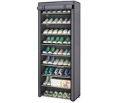 LUTODY - Organizador de zapatos de tela textil Zapatero auxiliar compacto de varios niveles, vertical, tubo de metal plegable - Vestidor portátil para recibidor, entrada, sala de estar, salón - Ligero y resistente