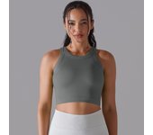 SSITO Chaleco Deportivo sin costura para Mujer, sujetador de Yoga sin Mangas, Tops de entrenamiento, Top Short de Fitness, Gimnasio, Correr, Chaleco a prueba de golf, Top de sujetador elástico Alto
