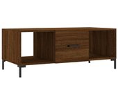 vidaXL Mesa de centro madera contrachapada 102x50x40 cm Blanco, Negro, Blanco brillante Mesita de Salón o Comedor o Auxiliar Mesa de Café Meuble Salón