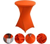High End Hotel Wedding Decoration Solid Color Cocktail Four Corner Bar Set Elastic Table Set Circular Tablecloth