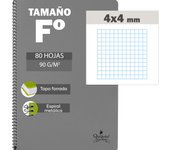 Quijote Paper World PACK CUADERNOS TAPA DURA CARTÓN FORRADO TAMAÑO FOLIO - A4, Rayas Horizontales, Liso, Pauta 2,5 3,5 y 46, 4x4 Mm, Colores Básicos, 80 H, 90gr, Vuelta Al Cole, Niño, Niña, Escolar, Instituto, Formales, Liso, Gris, Azul Marino, Rosa