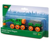 Brio 33698 Vagón Doble Grúa - Juguete de Madera para Niños de 3 Años