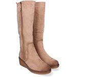 Davinia Shoes Botas de Cuña para Mujer, Elegantes y Comodas, de Caña Alta, Puntera Redonda y Cierre de Cremallera, Ideales para Otoño-Invierno. Shoes&Blues.es VRA-1070-Beige