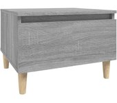 vidaXL Mesa auxiliar de madera contrachapada 50x46x35 cm Blanco, Negro, Blanco brillante Mesa de sofá Mesa de Entrada para Salón Consola de Entrada Mueble Recibidor Mesita Mesa auxiliar Salon