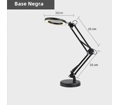 BIT Lupa con luz LED 2 en 1, lámpara de escritorio con 3 modos de Color, regulable, sin escalonamiento, manos libres, 5X