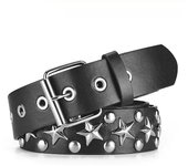Rivet Hollow Bullet Decoration Belt Fashion Ladies Leather Studded Gift Man's Goth Rock Wild Adjustable Women Punk Black Belt