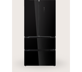 EVVO Frigorífico francés F80B Glass, Inverter, Puerta de cristal, Total No Frost, 327l + 183l