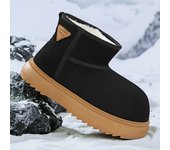 Botas De Nieve Casuales Para Hombres Y Mujeres Con Plush Interior Botas Altas De Lana Suave Cierre Slip-on Estilo Clásico Para El Hogar