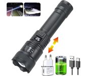 9900LM Powerful LED Flashlight Battery Display USB Rechargeable Light Telescopic Zoom Torch Lamp Outdoor Camping Fishing Lantern