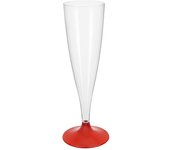 MONOUSO | Copa Reutilizable PS Pie Rojo Cava 140ml 2P (20 Uds)