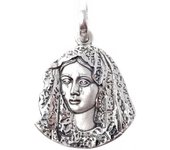 Inmaculada Romero Colgante Plata Ley 925m Silueta 24 Mm Maciza Detalles Realistas - Joyería de Plata