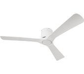 HOMCOM Ventilador de Techo 29W con Motor Reversible Mando a Distancia Ventilador Silencioso Ø132 cm con 3 Aspas Reversibles 6 Velocidades Temporizador para Dormitorio Sala de Estar Blanco
