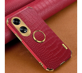 Plating Crocodile Texture Phone Case for OPPO A60 98 78 58 38 18 97 95 94 77 57 54 17 16 96 76 4G 5G Magnetic Finger Ring Cover