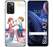 Funda Silicona para ZTE Blade A72 diseño Café Dibujos