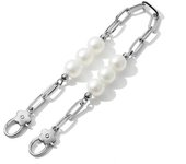 Accesoriosparabolsosparamujer Cadena de perlas para bolso, cadena de repuesto para bolso de mano con asa corta doble con cierre de metal para funda de móvil, cartera, bolso de mano, llavero