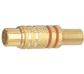 Conector Hembra Coaxial RCA metálico Electro DH. Aros Rojo 10.591/D/R 8430552010950