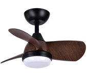 FABRILAMP Ventilador de Techo DC con Aspas de 60D y Luces LED Integradas en Negro/marrón