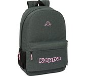 SAFTA  MOCHILA ADAPT.CARRO KAPPA "SILVER PINK" - Mochila con Asas Ajustables y Espalda Ergonomica - Mochila con Compartimientos con Cremallera - Mochila Diseño Único y Licencia Oficial By KAPPA "SILVER PINK"