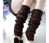 Women's Leg Warmer Lolita Long Socks Knitted Keep Warm Foot Cover Ladies Autumn Winter Black White Twist Crochet Socks Boot Cuff