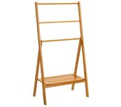 MIRAMAX-Perchero  Madera Multifuncional Perchero,Armario Multifunción Perchero Bambú Almacenamiento para Ropa Zapatos,Modernos Sólidos Fácil Ensamblar, para Gorros Bolsas,Toallero de 3 BARRAS de bambú   53x30x100 cm