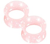 2PCS Flexible Extra Soft Silicone Ear Tunnels Plugs Stretchers Expander with White Spots Piercing Jewerly Gauges Earrings 8-16mm