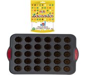 Pack repostería:LACASITOS MINI DOYPACK 150G+Silitop" molde silicona 30 flautas negro rojo