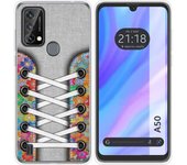 Funda Silicona Transparente para Blackview A50 diseño Zapatillas 04 Dibujos