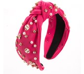 Europe and America Cross border New Baseball Accessories Headband Fashion Simple Wide Edge Fabric Pearl Hair Accessories