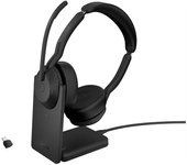 Jabra Evolve2 55 UC Stereo Headphone On-Ear (Bluetooth, inalámbrico, USB-C, estación de carga)