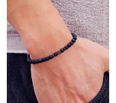 4mm Natural Stone Bracelet Men Hematite Cross Braclet Rice Bead Braslet Homme Boyfriend Gift Bracciale Uomo Joias Yoga Jewelry