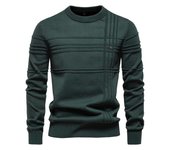 Jersey de cuello redondo para hombre, jersey de color liso de alta calidad, talla europea, otoño e invierno, novedad de 2024