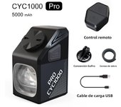 CYCLAMI CYC 1000 Lumens GoPro Hanging Bike Head Light Ultra Bright Wireless Remote Front Lamp MTB Road Cycle Black Pro Headlight