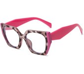 Designer Leopard Print Stitching Colors Anti-blue Light Glasses For Women Cat Eye Computer Blue Ray Blocking Eyeglasses