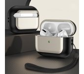 Luxury Earphone Protection Case For Original Airpods Pro 2 3 4 ANC Cases Shockproof With Lanyard Plating Leather Pattern Cover