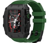 Luxury Modification Mod Kit for Apple Watch Band Case 8 7 45mm Metal Bezel Frame Fluorine Rubber Strap for IWatch SE 6 5 4 44mm