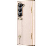 Lnvisible Bracket for Samsung Galaxy Z Fold 6 5 4 ZFold 6 Case Retractable Wrist Strap Spring Hinge Protection Cover