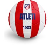 Balón Atlético de Madrid grande talla 5 rayas rojas y blancas escudo clásico producto oficial tamaño similar al reglamentario BATM21208