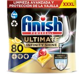 Finish - Powerball Ultimate Infinity Shine Limón, 80 | 160 | 240 Pastillas Lavavajillas, Quitagrasas, Formato 1x80 | 2x80 | 3x80