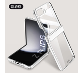 Electroplating Transparent  Phone Case for Samsung Galaxy Z Flip 6 5 Flip6 Flip5 5G Full Hinge Protection Shockproof Cover