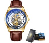 LIGE Fashion Luxury Quartz Watches for Men Warterproof Casual Sport Leather Man Watch Hollow Simple Wristwatch Relogio Masculino