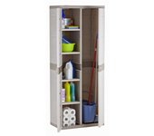JARDIN202 - Armario de 4 estantes de Resina | Escobero | Titanium Beige | 70x44x176 cm