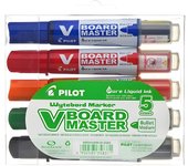Pilot v-board master marcador 5 pieza(s) punta redonda negro, azul, verde, naranja, rojo