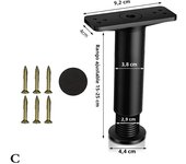 Telescopic Adjustable Bed Beam Support Foot Reinforced Plastic Furniture Leg Sofa Leg Bed Bottom Load Bearing Bracket