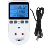 Termostato LCD Digital Controlador Termostato Control de enfriamiento de calefacción para terrario Acuario Reptiles Toma de salida controlada por temperatura