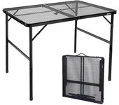 Mesa de malla plegable para exteriores, mesa y sillas de picnic portátiles para acampar, equipo fácil de almacenar, mesa pequeña de aleación de aluminio