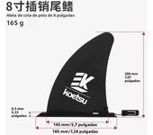 Surfboard Tail Fin Stand Up Board Quick Release Longboard Fin Detachable Paddle Board Fin for Surfboard Kayak Long Board