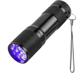 Linterna Ultravioleta 9 LED, 395nm Linterna UV con Luz Negra, Flashlight para Detectar Manchas de Orina y de Mascota, Billetes, 3*AAA Pilas Incluidas